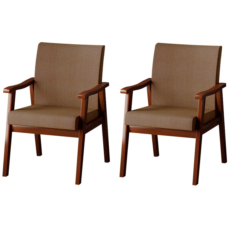 Mid-century Modern Rubberwood Solid Wood Frame Basic Four Leg Accent Armchair