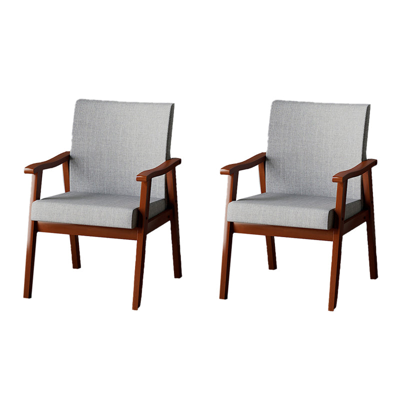 Mid-century Modern Rubberwood Solid Wood Frame Basic Four Leg Accent Armchair