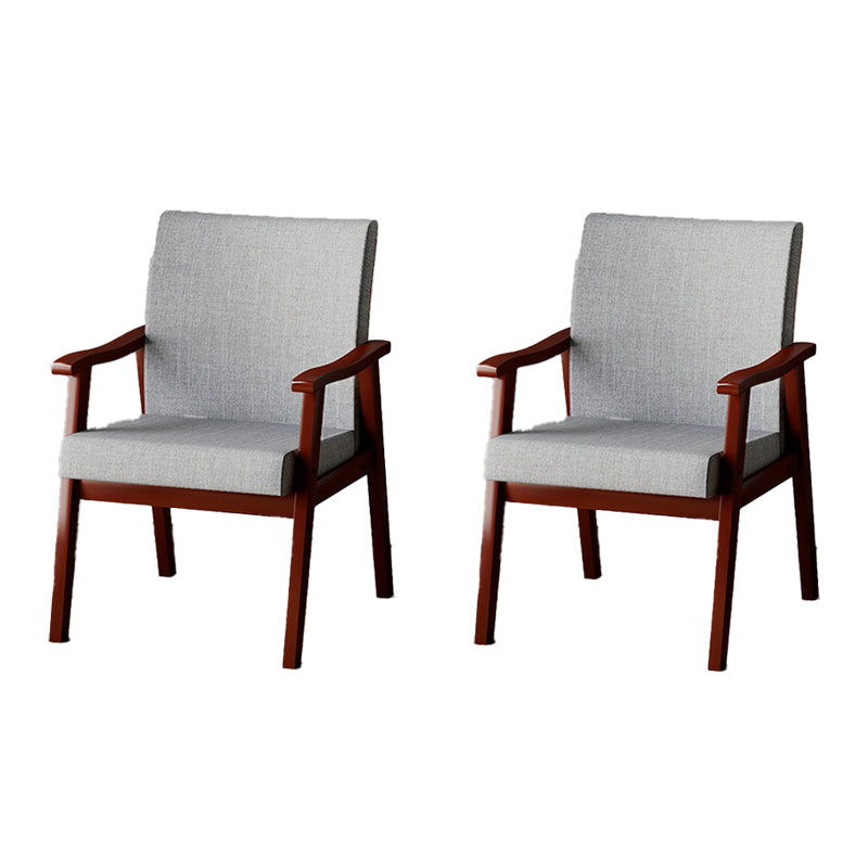 Mid-century Modern Rubberwood Solid Wood Frame Basic Four Leg Accent Armchair