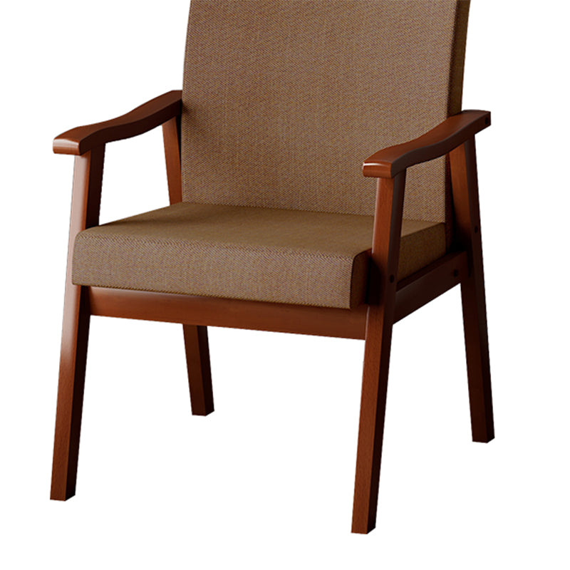 Mid-century Modern Rubberwood Solid Wood Frame Basic Four Leg Accent Armchair