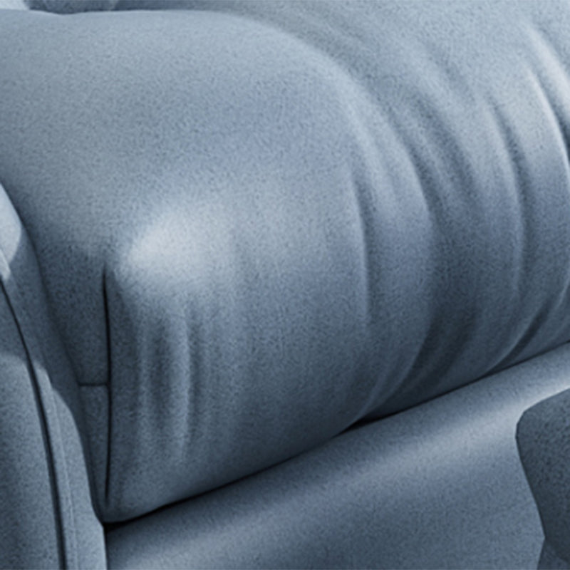 Contemporary Bonded Leather Tufted Cushions with Ottoman Lounge Accent Chair