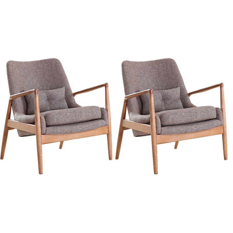 Nordic Style 28.74" Wide Pillow Back Sponge Wood Frame Arm Chair