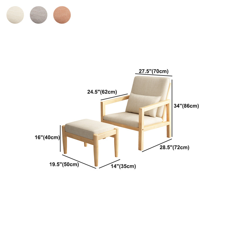 Nordic Style Wood Arms Included with Cushion Lounge Accent Chair