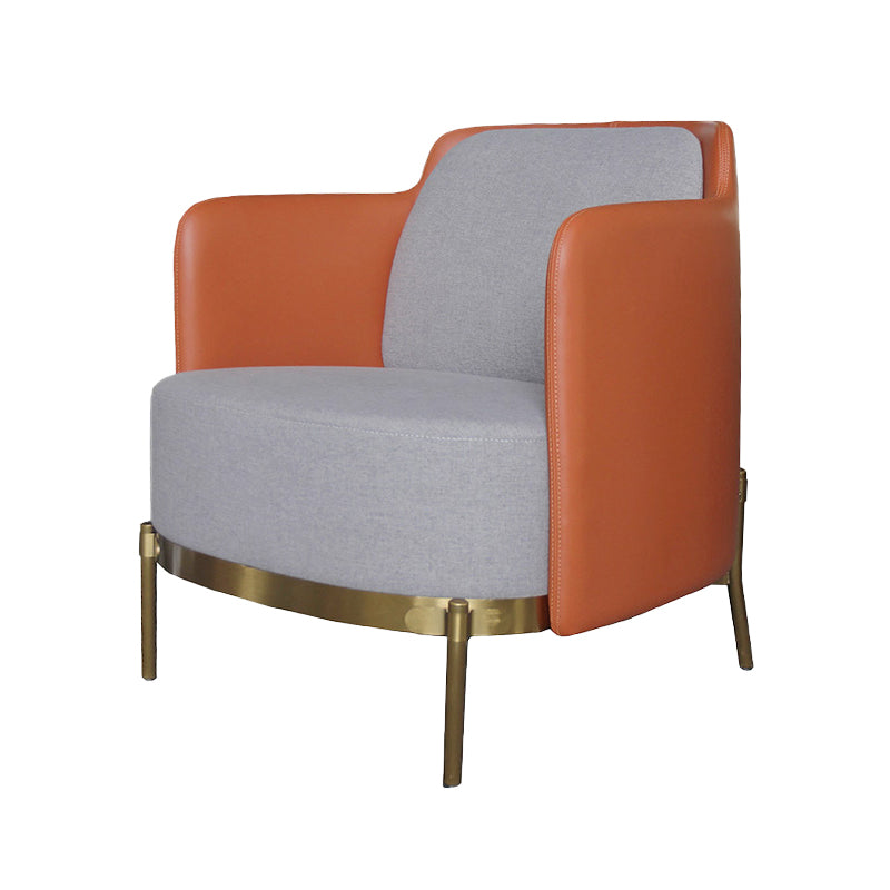 Glam Basic Four Leg Arm Chair Leather Accent Armchair for Bedroom