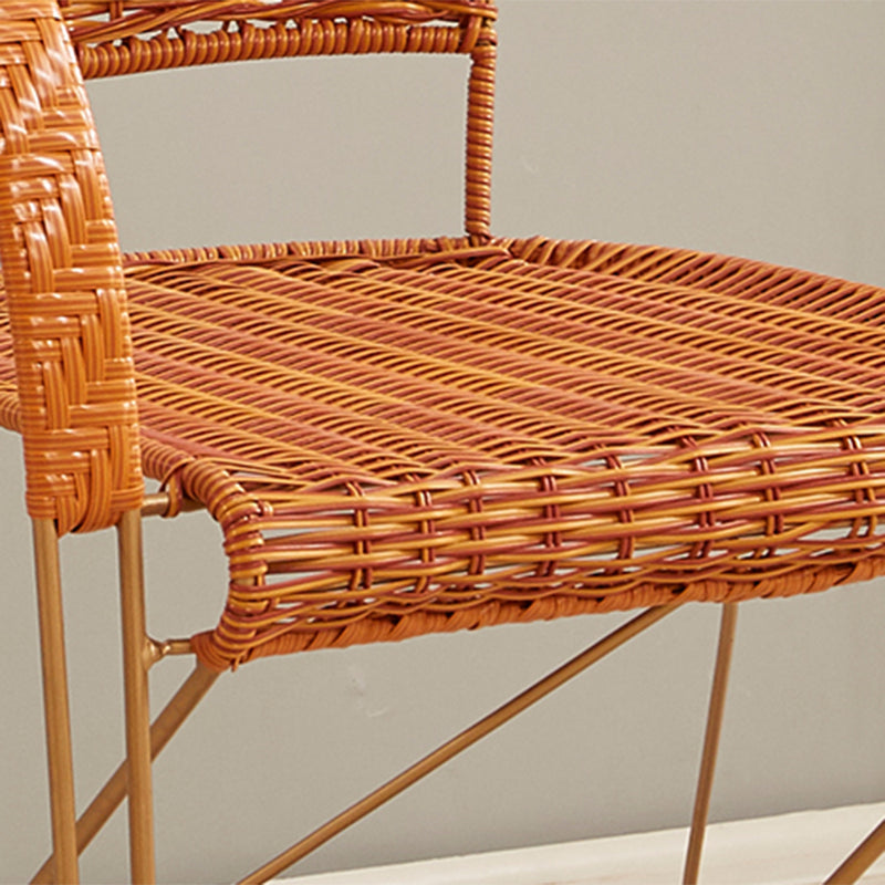 Mid-centuryl Modern Style Arms Included Woven Back Sled Accent Armchair