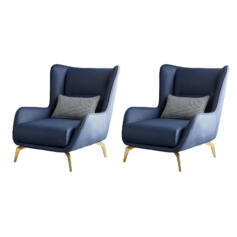 Modern Style Bonded Leather Arms Included with Pillow Wingback Chair