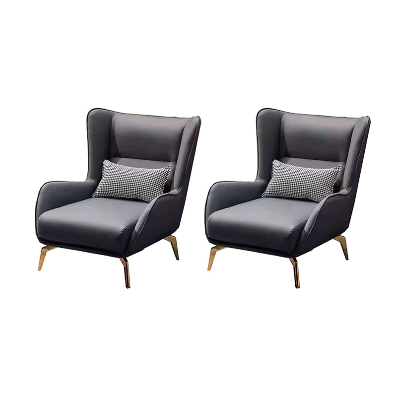 Modern Style Bonded Leather Arms Included with Pillow Wingback Chair