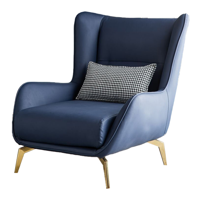 Modern Style Bonded Leather Arms Included with Pillow Wingback Chair