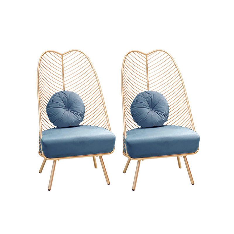 Glam 23.6" Wide Pillow Back Metal Frame 4 Legs Armless Chair