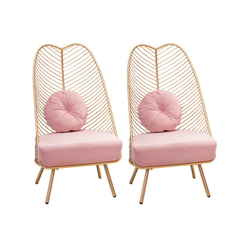 Glam 23.6" Wide Pillow Back Metal Frame 4 Legs Armless Chair