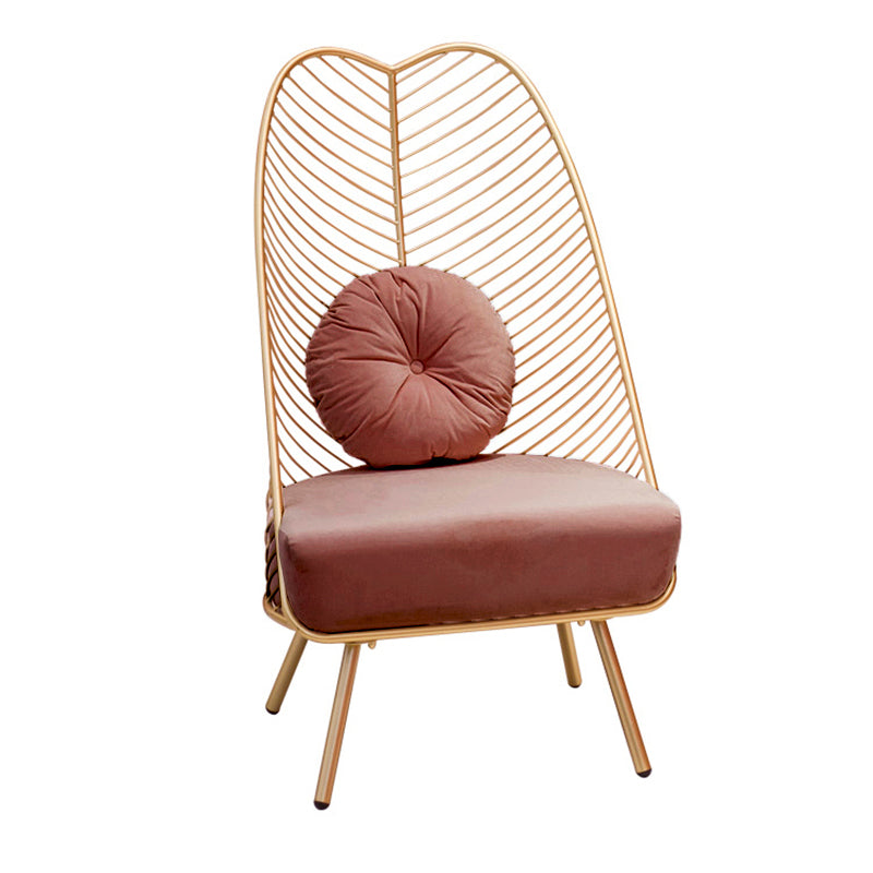 Glam 23.6" Wide Pillow Back Metal Frame 4 Legs Armless Chair