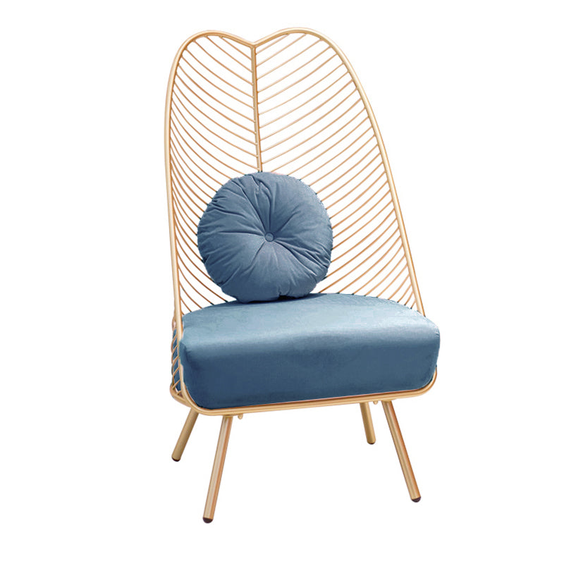 Glam 23.6" Wide Pillow Back Metal Frame 4 Legs Armless Chair