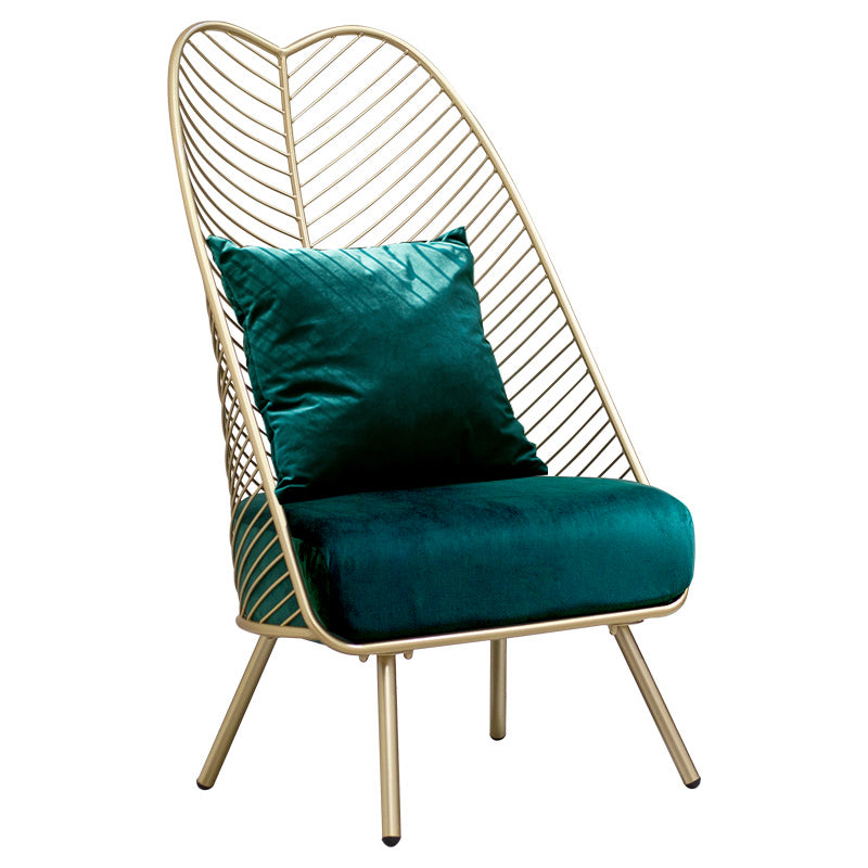 Glam 23.6" Wide Pillow Back Metal Frame 4 Legs Armless Chair