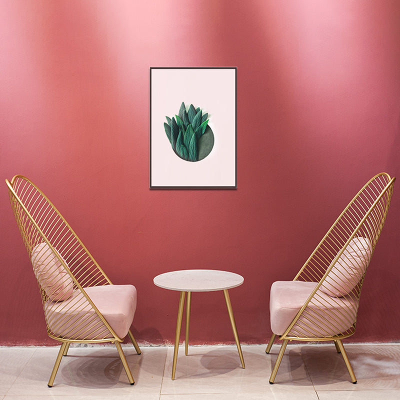 Glam 23.6" Wide Pillow Back Metal Frame 4 Legs Armless Chair