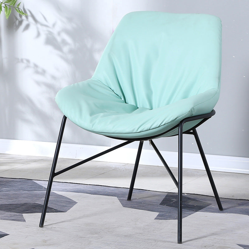 Industrial 23.6"Wide PU Leather Fixed Back Sponge Armless Chair