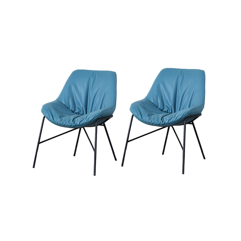 Industrial 23.6"Wide PU Leather Fixed Back Sponge Armless Chair