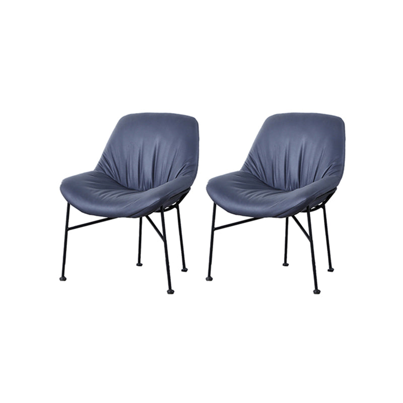 Industrial 23.6"Wide PU Leather Fixed Back Sponge Armless Chair