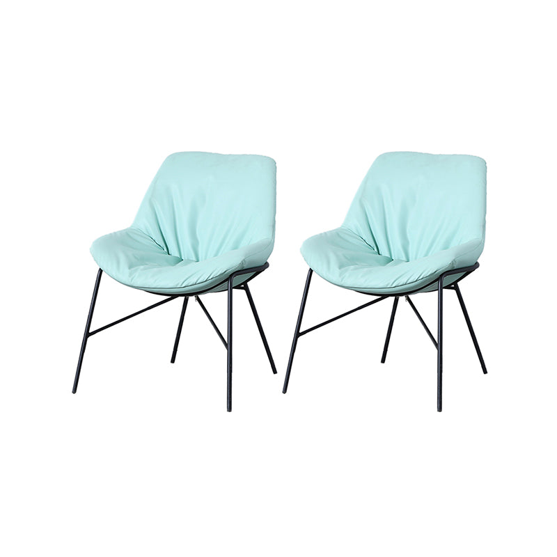 Industrial 23.6"Wide PU Leather Fixed Back Sponge Armless Chair