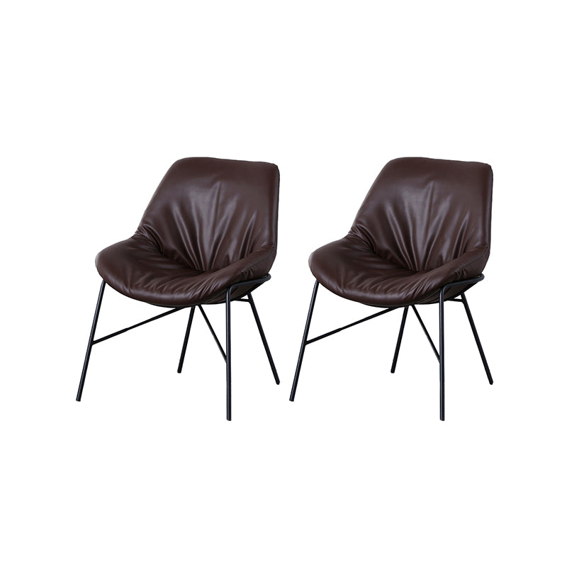 Industrial 23.6"Wide PU Leather Fixed Back Sponge Armless Chair