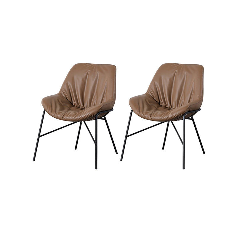 Industrial 23.6"Wide PU Leather Fixed Back Sponge Armless Chair