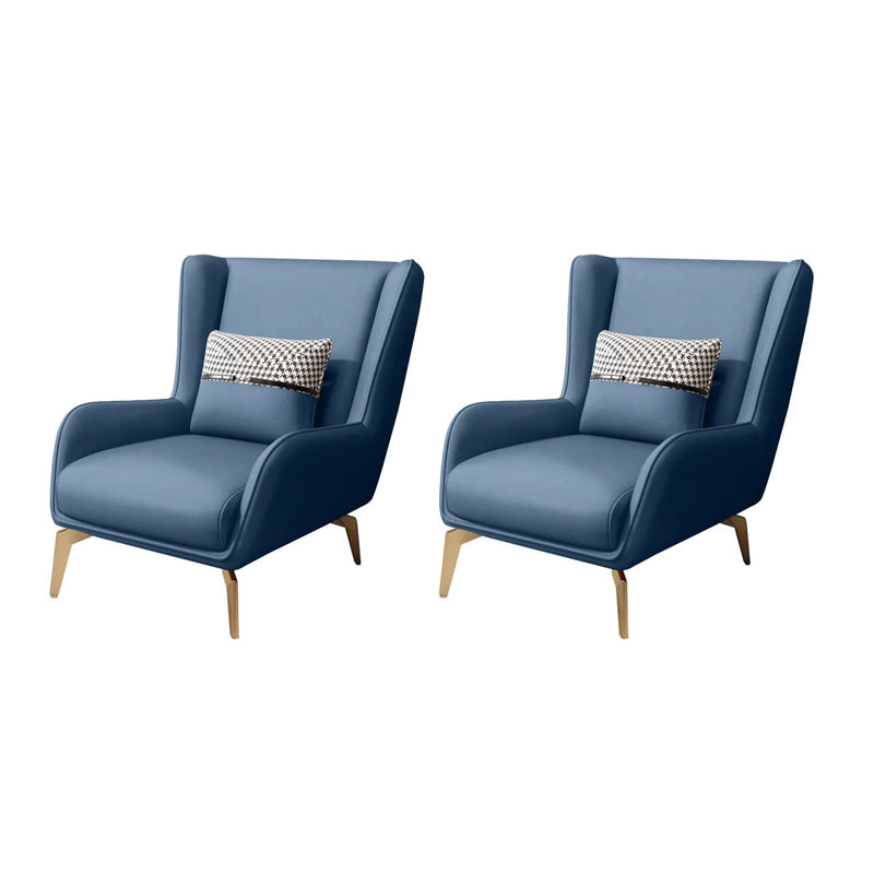 Modern Style Leather Armrest Fixed Back Upholstered Arm Chair