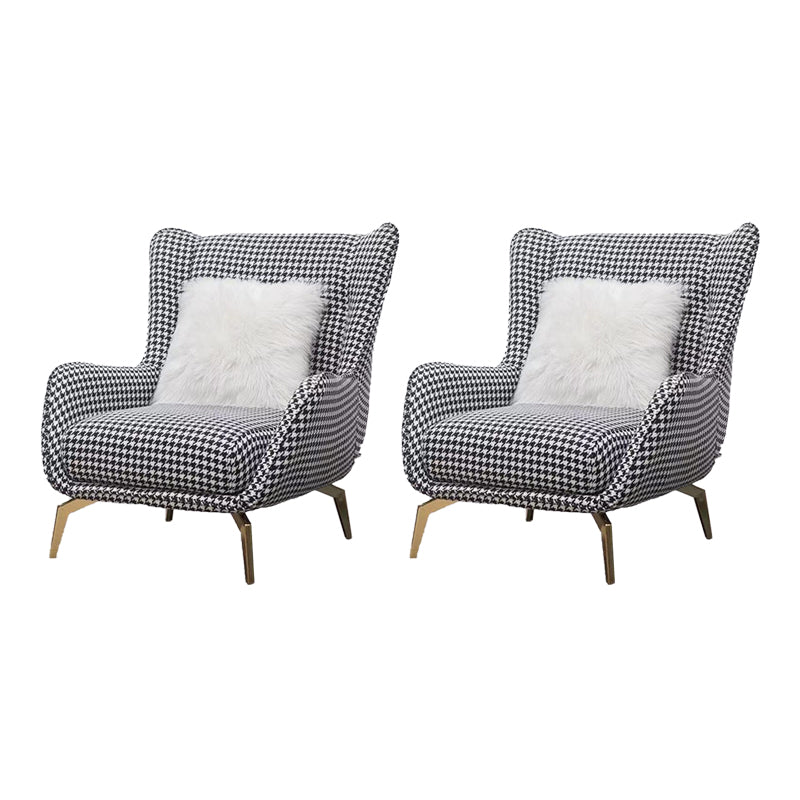 Modern Style Leather Armrest Fixed Back Upholstered Arm Chair