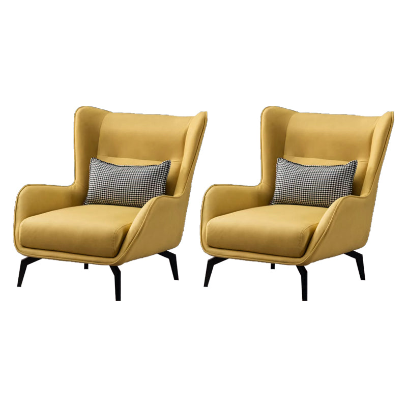 Modern Style Leather Armrest Fixed Back Upholstered Arm Chair