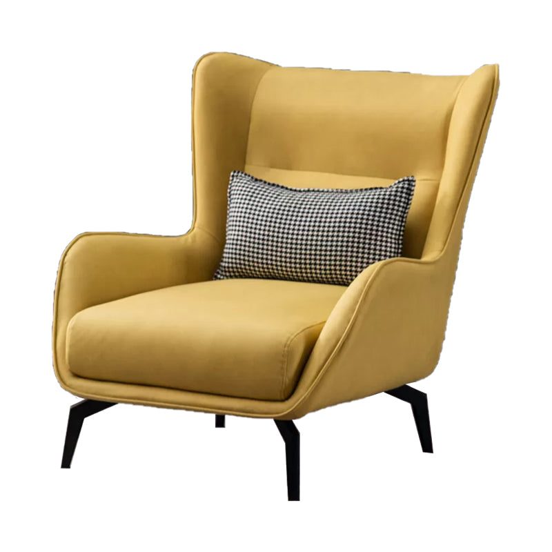 Modern Style Leather Armrest Fixed Back Upholstered Arm Chair