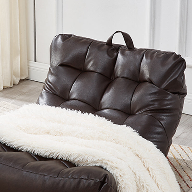 Scandinavian Style Single Sofa Chair PU Leather Fixed Backed Armless Chair