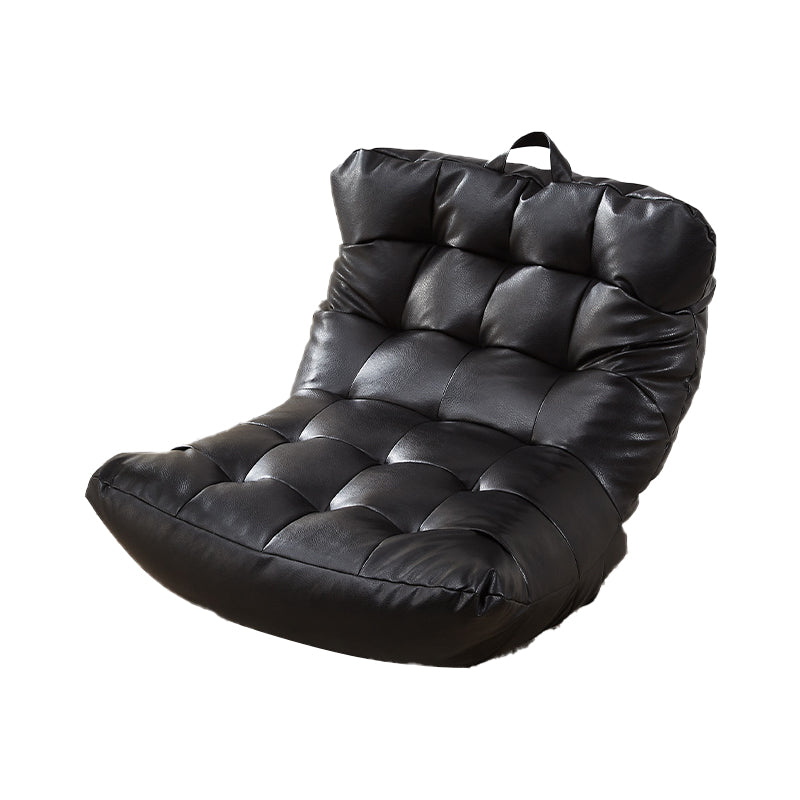 Scandinavian Style Single Sofa Chair PU Leather Fixed Backed Armless Chair