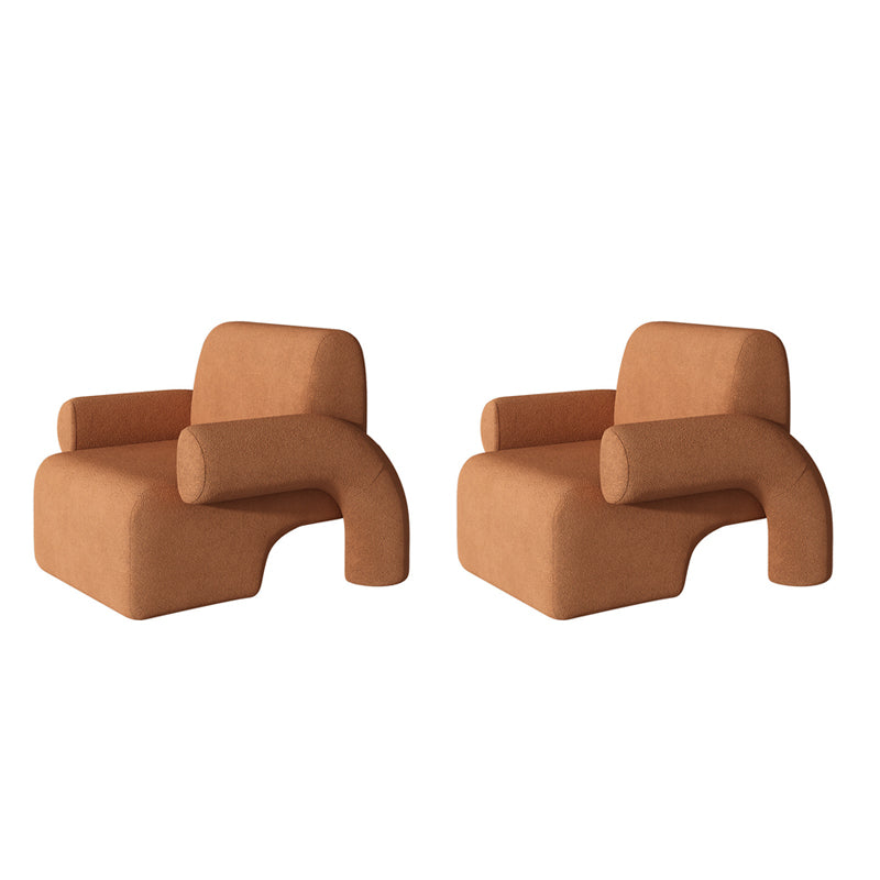 Nordic Style Fabric Armrest Cushioned Back Cushioned Arm Chair