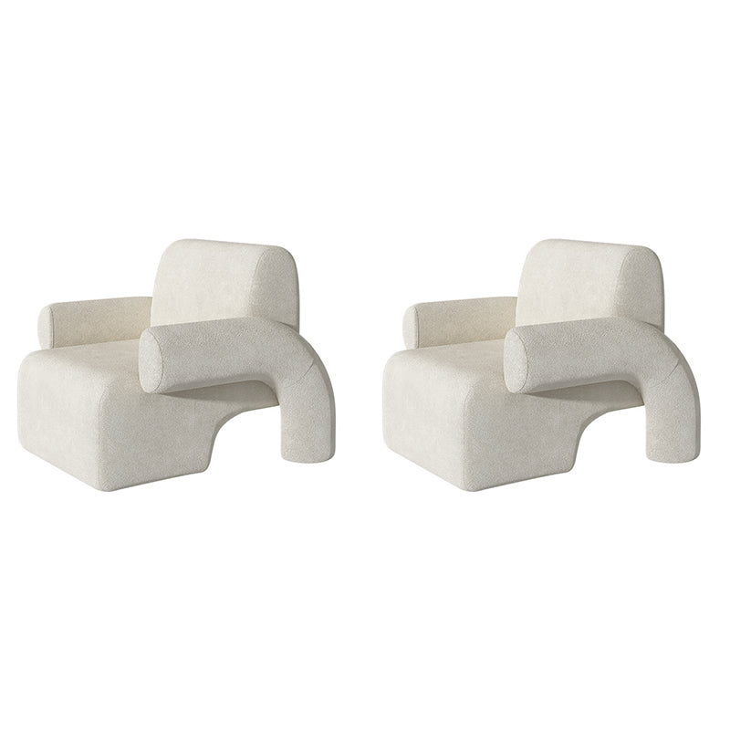 Nordic Style Fabric Armrest Cushioned Back Cushioned Arm Chair