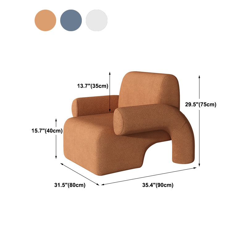 Nordic Style Fabric Armrest Cushioned Back Cushioned Arm Chair