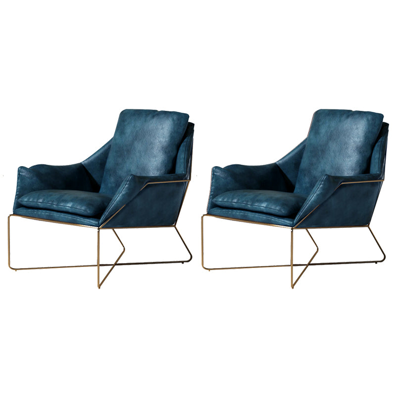 27.56" Wide Scandinavian Style Accent Armchair Cross Metal Frame Arm Chair