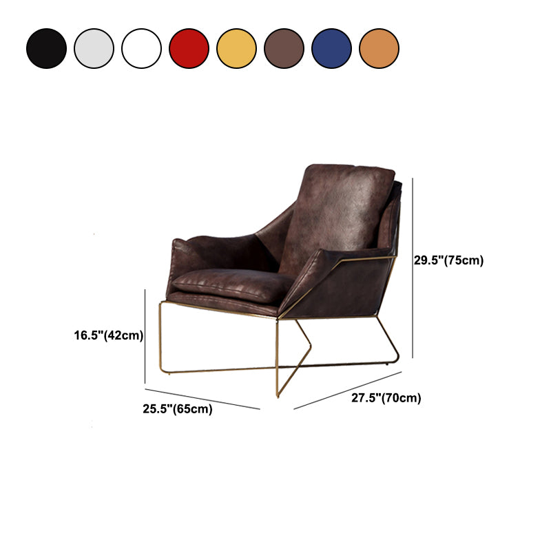 27.56" Wide Scandinavian Style Accent Armchair Cross Metal Frame Arm Chair