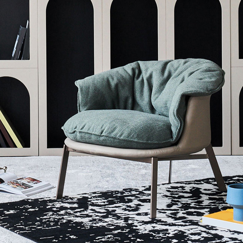 Modern Style Fabric Armrest Cushioned Against Black Arm Chair