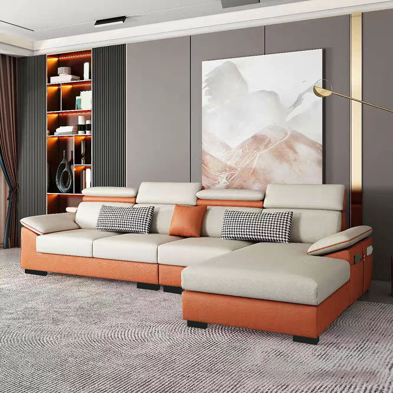 Contemporary Stain-Resistant Faux Leather Cushion Back Sectionals