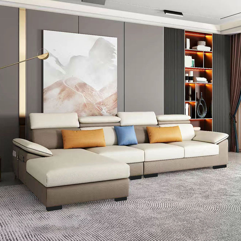 Contemporary Stain-Resistant Faux Leather Cushion Back Sectionals