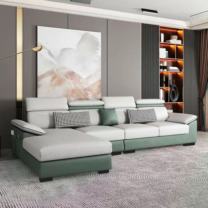 Contemporary Stain-Resistant Faux Leather Cushion Back Sectionals