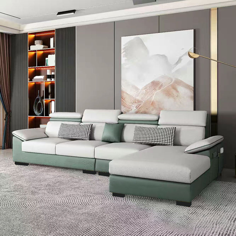 Contemporary Stain-Resistant Faux Leather Cushion Back Sectionals
