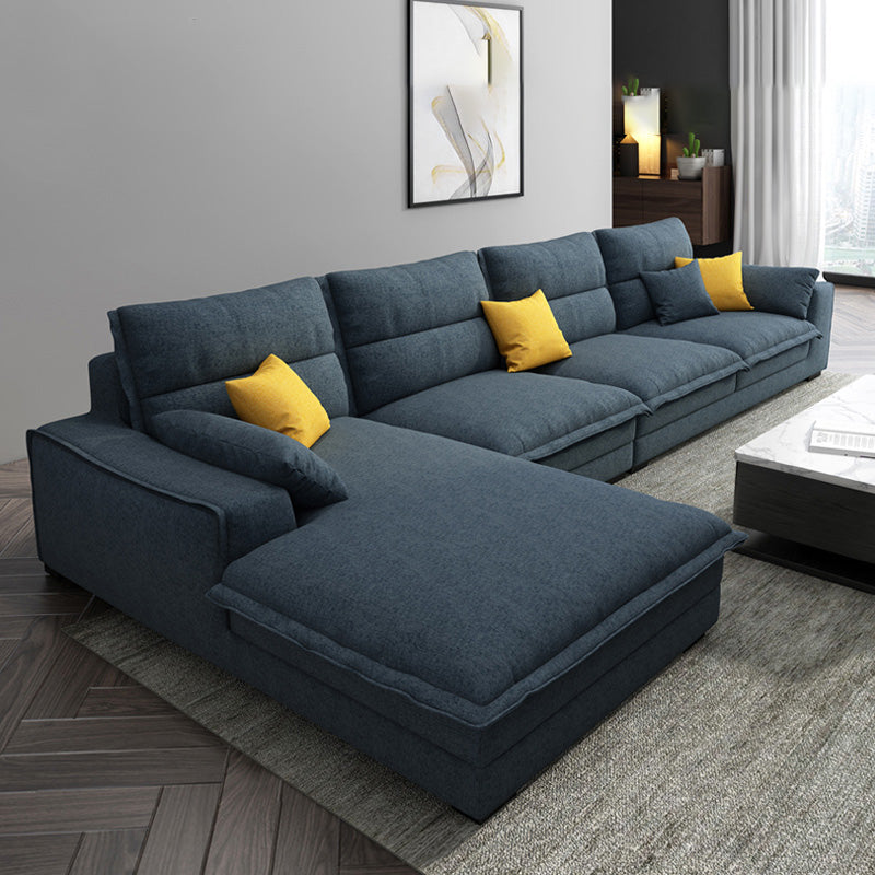 Scandinavian Stain-Resistant Faux Leather 4-Seater L-Shape Sectional Set