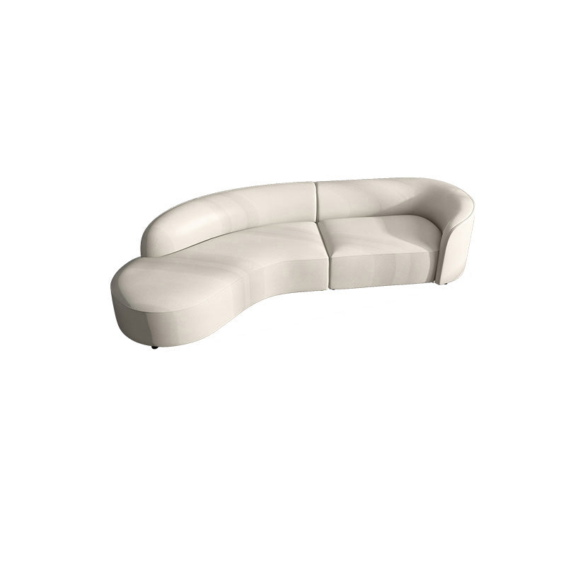 51 Inch One Arm Sectionals, Tight Back Curved Sectional Sofa for Living Room