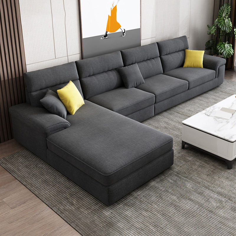 Contemporary 4-seater Fabric Sectional 125.98" W Pillow Top Arm