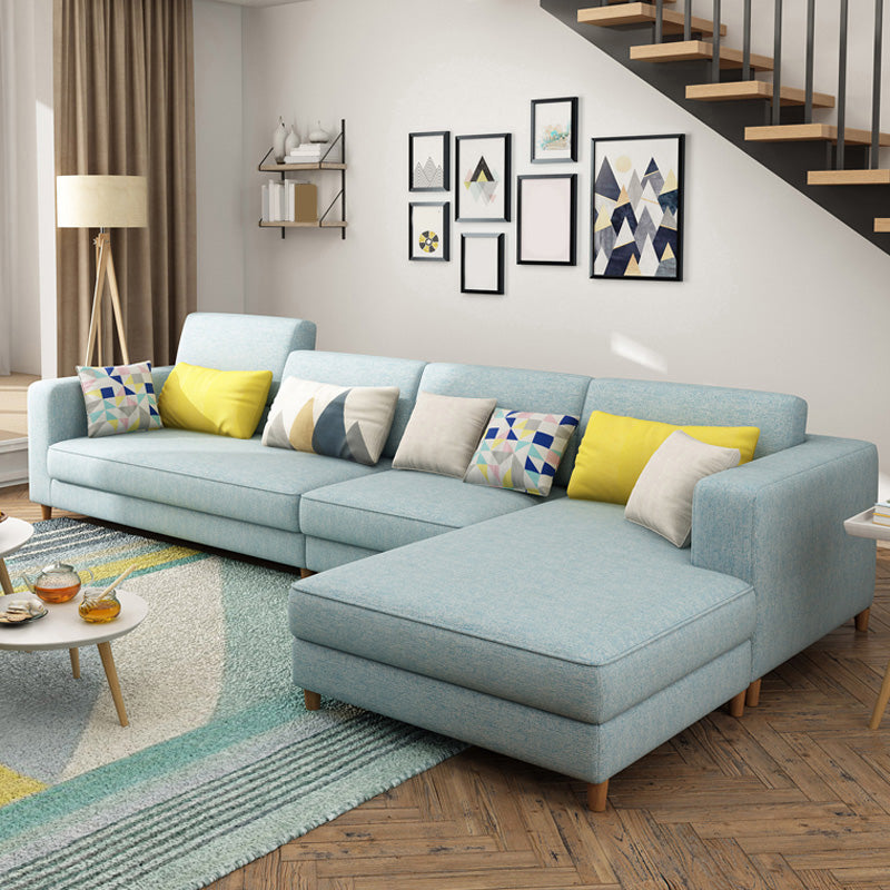 129.92" L Linen Washable Sectional Square Arm Sectional for Living Room