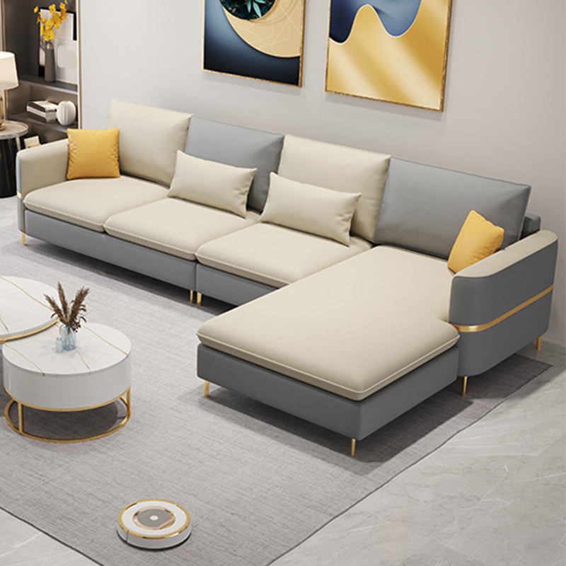 106.29" L Faux Leather Sectional Stain-Resistant Square Arm Sectional