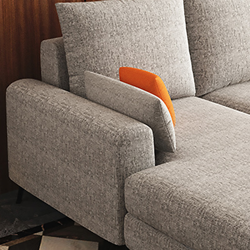 33.46" Tall Modern Linen Sectional/Sofa with Pillowed Back Cushions