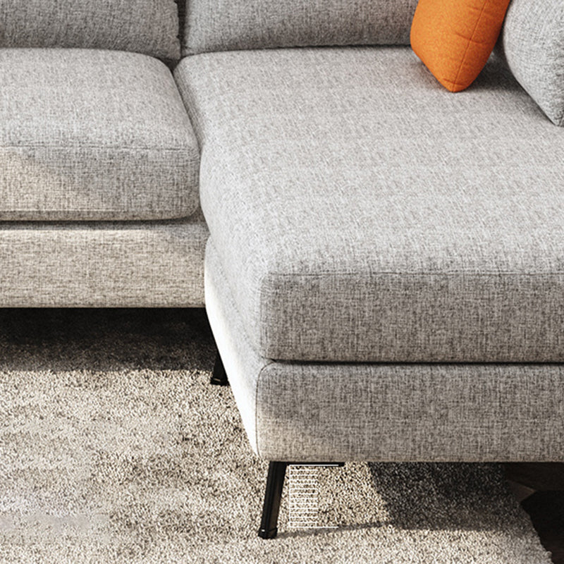 33.46" Tall Modern Linen Sectional/Sofa with Pillowed Back Cushions