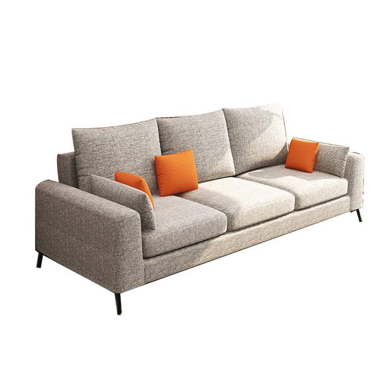33.46" Tall Modern Linen Sectional/Sofa with Pillowed Back Cushions