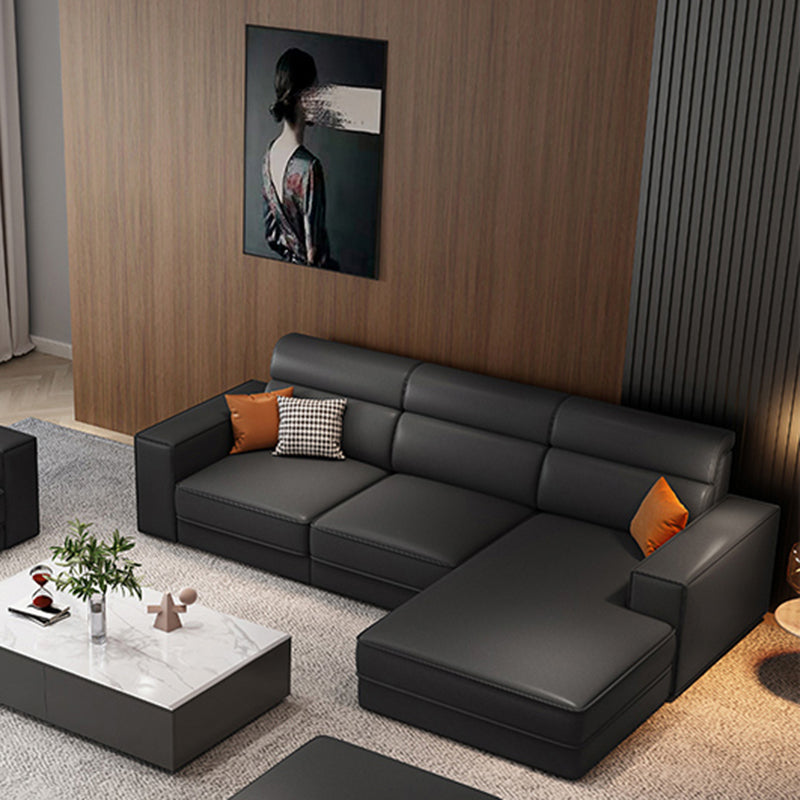 Scandinavian Dark Gray Square Arm Stain-Resistant Faux Leather Sofa