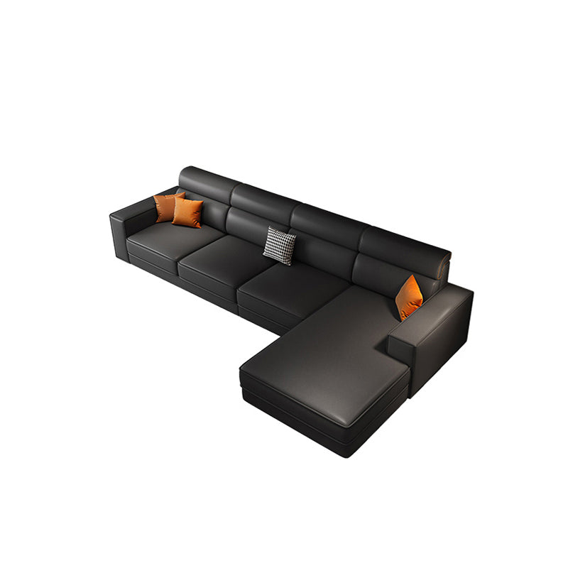 Scandinavian Dark Gray Square Arm Stain-Resistant Faux Leather Sofa